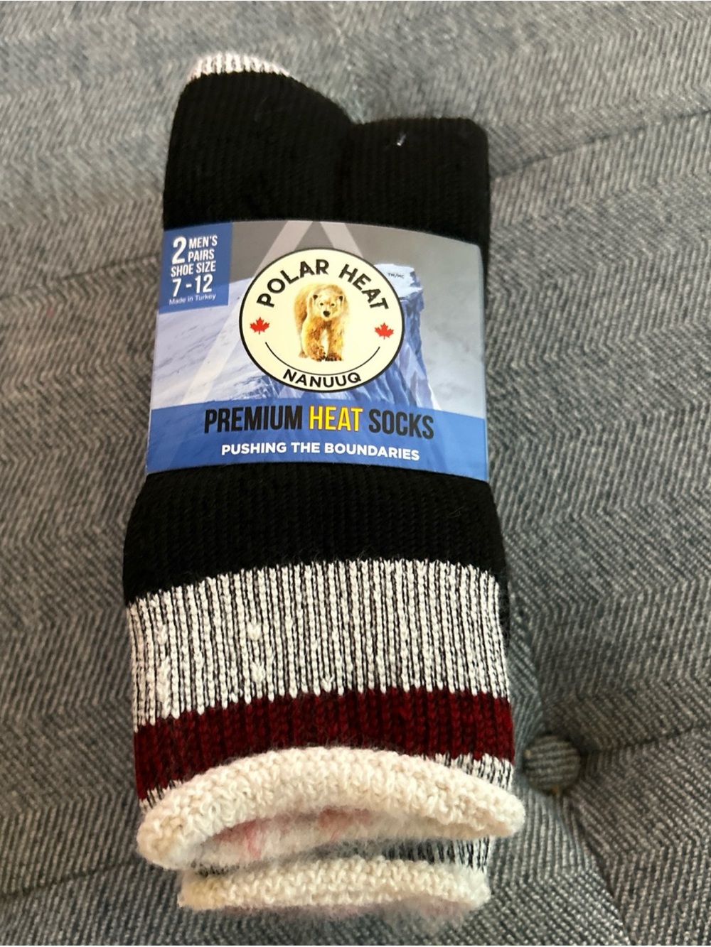 Polar Heat Nanuuq Men’s Premium Heat Socks, 2 Pack Thermal Socks, Size 7-12